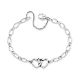 Two Hearts Together Charm Bracelet