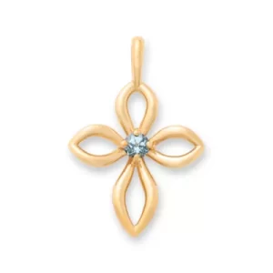 Avery Remembrance Birthstone Cross Pendant