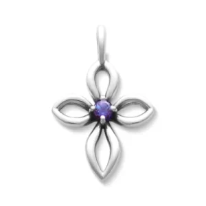 Avery Remembrance Birthstone Cross Pendant