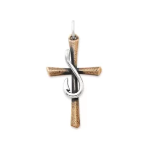 Fishers of Men Sculpted Cross Pendant