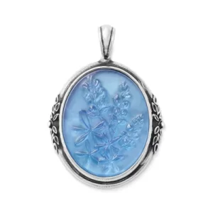 Sculpted Bluebonnet Layered Gemstone Pendant
