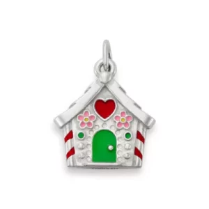 Enamel Gingerbread House Charm