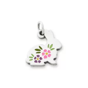Enamel Floral Bunny Charm