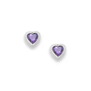 Heart Gemstone Studs