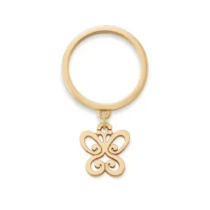Small Spring Butterfly Charm Dangle Ring