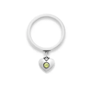 Keepsake Heart Birthstone Charm Dangle Ring