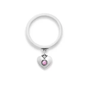 Keepsake Heart Birthstone Charm Dangle Ring
