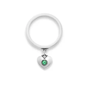 Keepsake Heart Birthstone Charm Dangle Ring