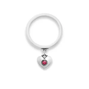 Keepsake Heart Birthstone Charm Dangle Ring