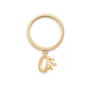 Tiny Tiara Charm Dangle Ring