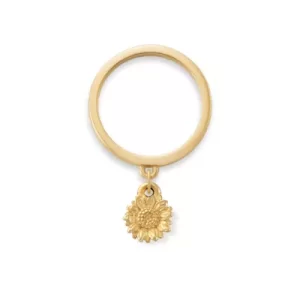 Mini Sunflower Charm Dangle Ring