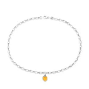 Enamel Connected Hearts Anklet