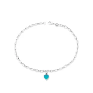 Enamel Connected Hearts Anklet