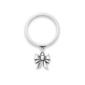 Tiny Bow Charm Dangle Ring