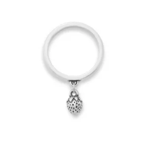 Mini Strawberry Charm Dangle Ring