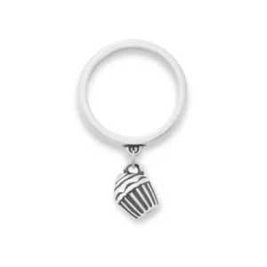 Mini Cupcake Charm Dangle Ring