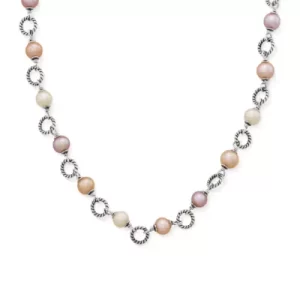 Twisted Wire Link Gemstone Necklace