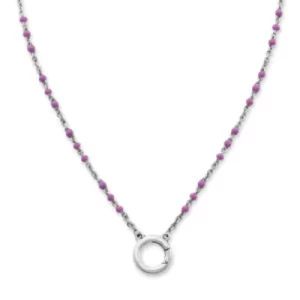 Enamel Beaded Chain Changeable Charm Holder Necklace