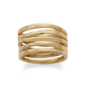 Stacked Hammered Ring