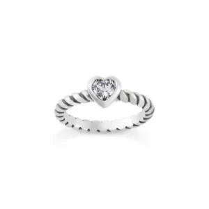 Gemstone Heart Twisted Wire Ring