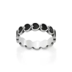 Enamel Connected Hearts Ring