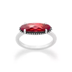Beaded Horizon Gemstone Ring