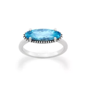 Beaded Horizon Gemstone Ring