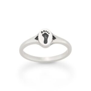 Footprint and Hearts Ring